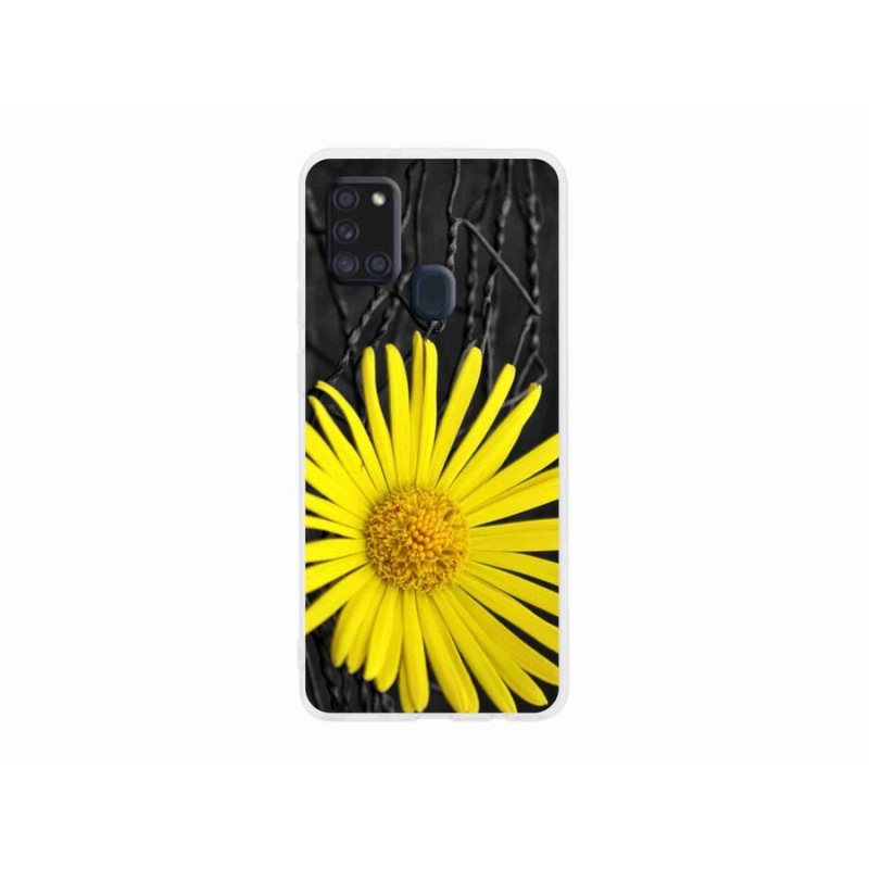 Gél védőhuzat mmCase Samsung Galaxy A21s készülékhez - sárga virág