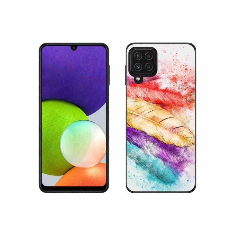 Gél borítás mmCase a mobiltelefon Samsung Galaxy A22 4G - színes tollak