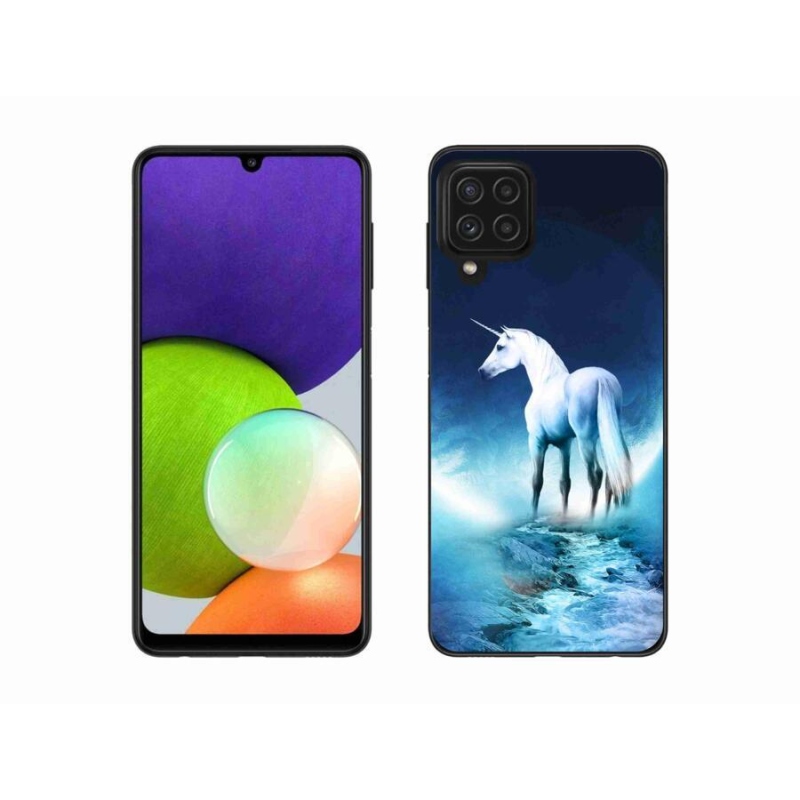 Gél védőhuzat mmCase Samsung Galaxy A22 4G - fehér egyszarvúhoz