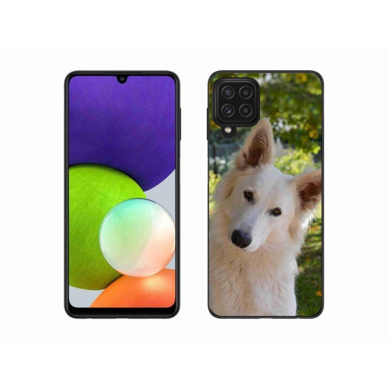 Gél védőhuzat mmCase Samsung Galaxy A22 4G - fehér Svájci juhász 1