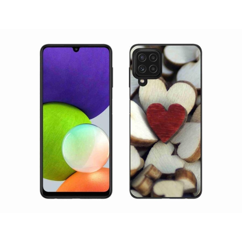 Gél védőhuzat mmCase Samsung Galaxy A22 4G - gravírozott piros szív