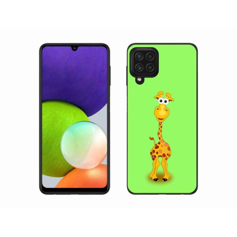 Gél borítás mmCase Samsung Galaxy A22 4G - rajzfilm zsiráfhoz