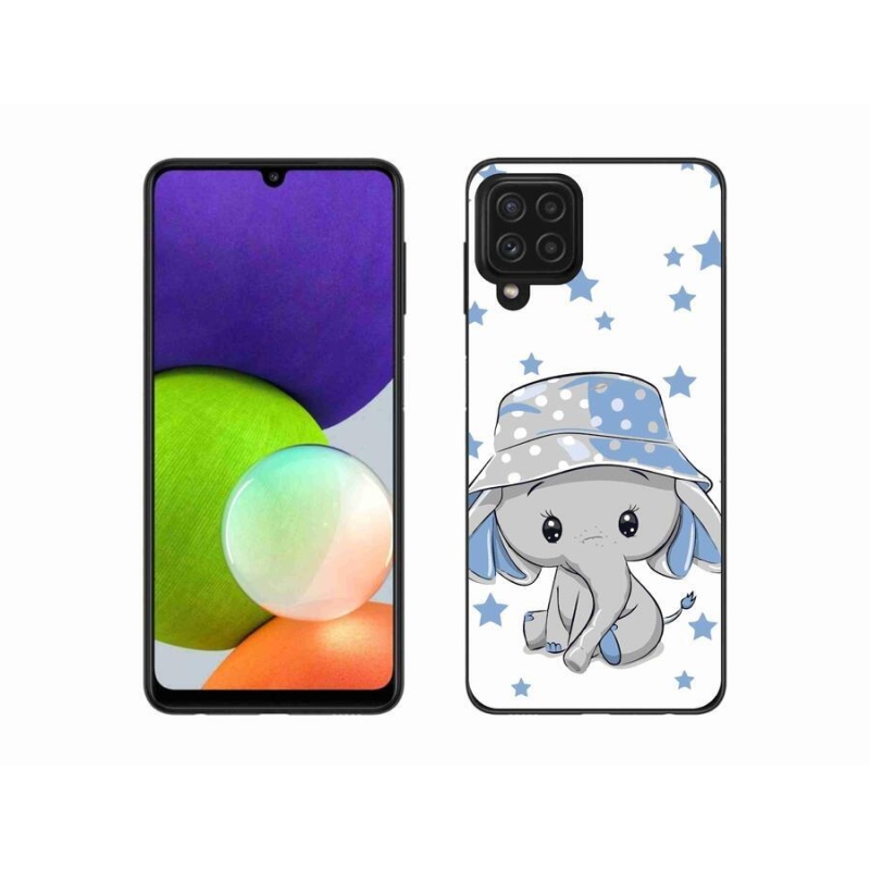 Zselés borítás mmCase Samsung Galaxy A22 4G - kék elefánthoz