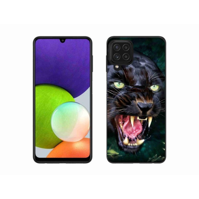 Zselés borítás mmCase Samsung Galaxy A22 4G - dühös fekete párduchoz