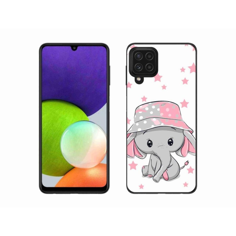 Gél védőhuzat mmCase Samsung Galaxy A22 4G - rózsaszín elefánthoz