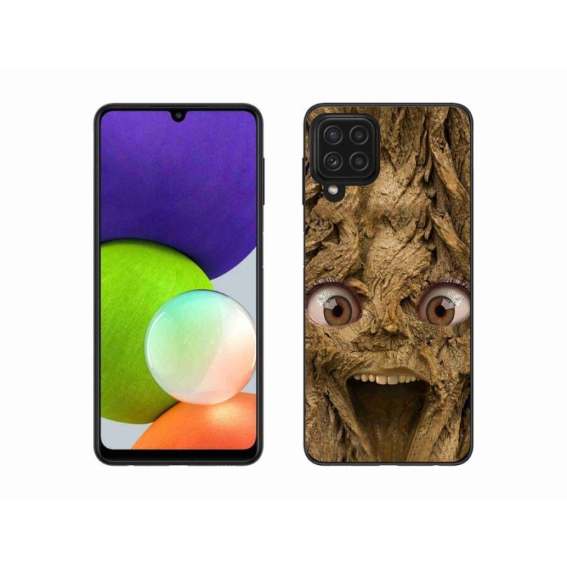 Gél borítás mmCase Samsung Galaxy A22 4G - vidám fa szemekkel