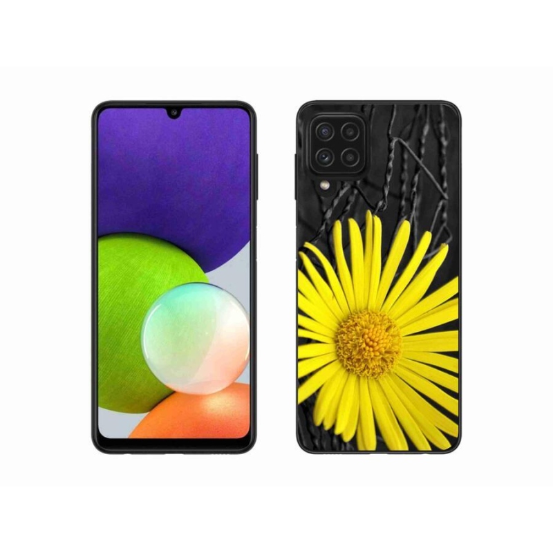 Gél védőhuzat mmCase Samsung Galaxy A22 4G - sárga virág