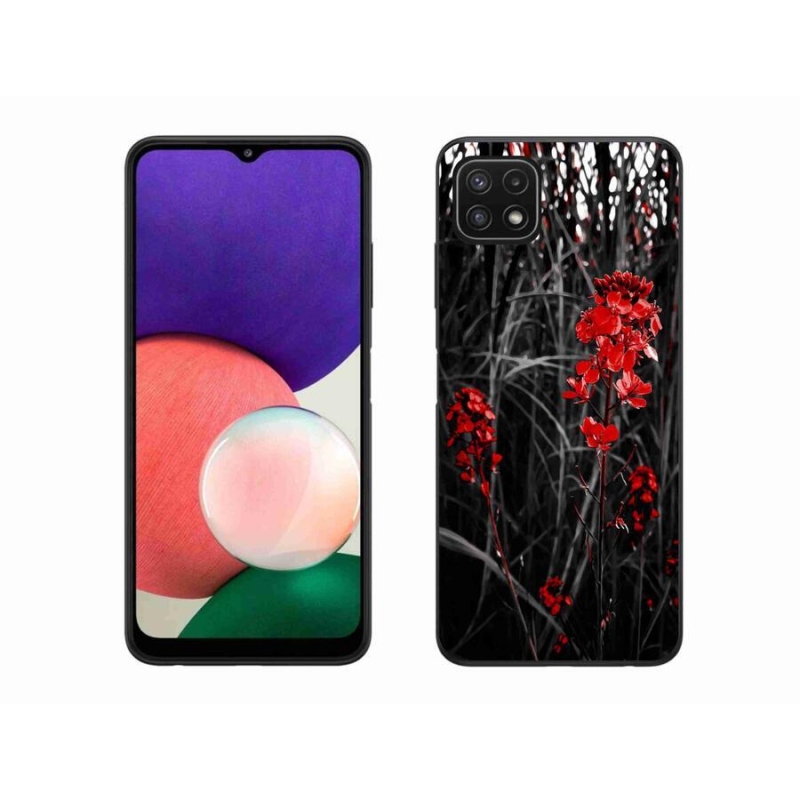 Gél borítás mmCase Samsung Galaxy A22 5G - piros növényhez