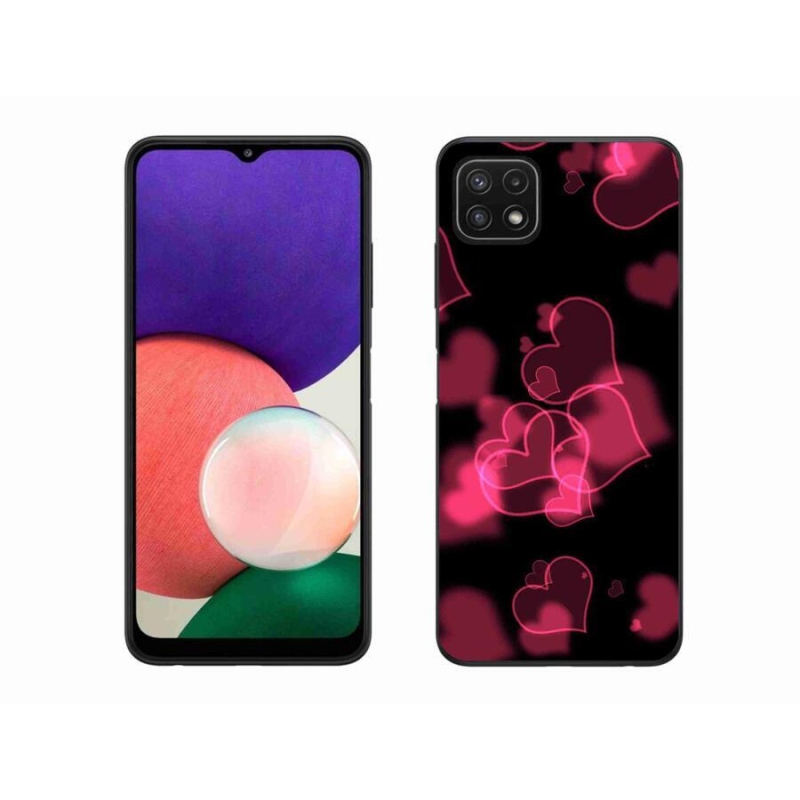 Gél védőhuzat mmCase Samsung Galaxy A22 5G - piros szívek