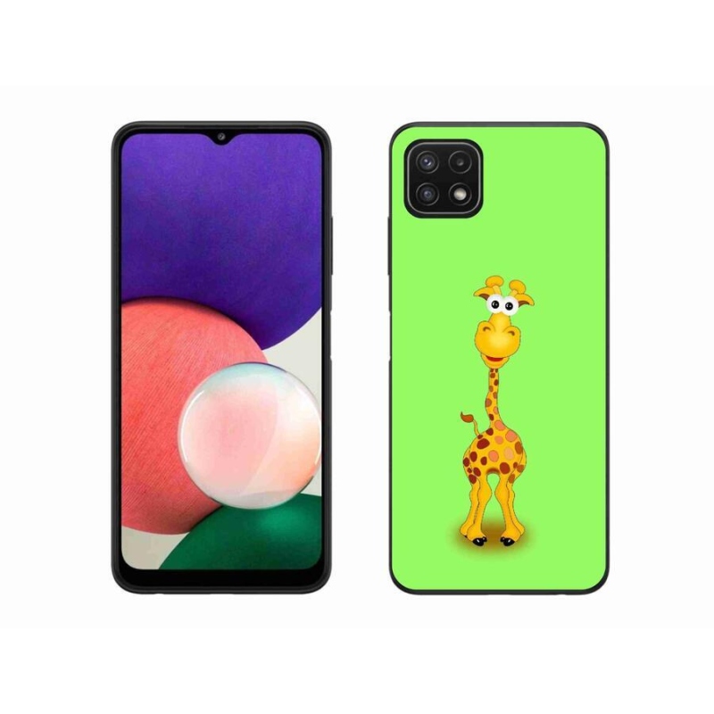 Zselés borítás mmCase Samsung Galaxy A22 5G - rajzfilm zsiráfhoz