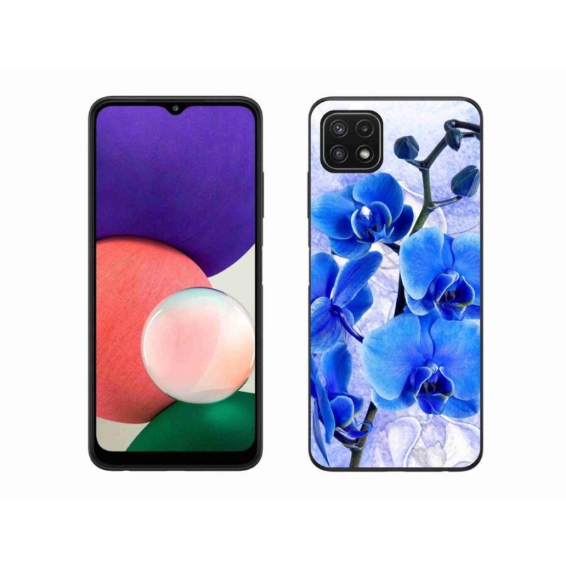 Gél védőhuzat mmCase Samsung Galaxy A22 5G - kék virágok