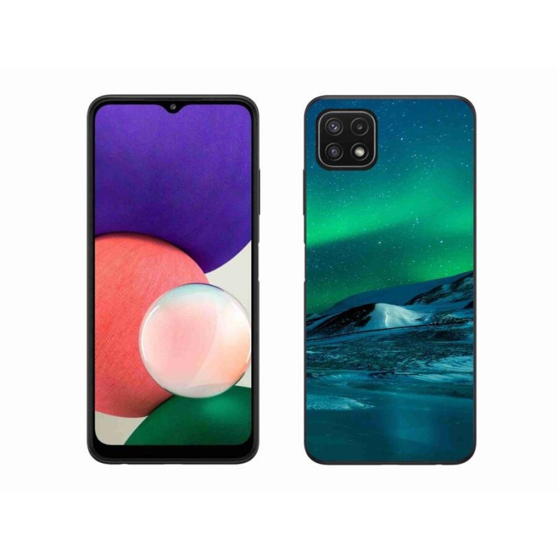 Gél borító mmCase Samsung Galaxy A22 5G - sarki fény - mmCase Samsung Galaxy A22 5G - aurora borealis
