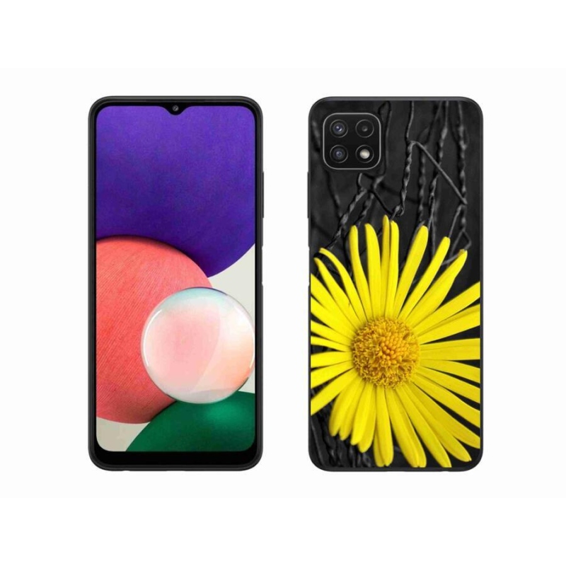 Gél védőhuzat mmCase Samsung Galaxy A22 5G - sárga virág