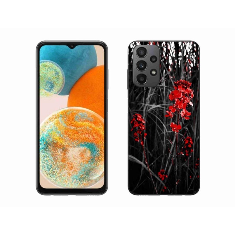 Gél borítás mmCase Samsung Galaxy A23 4G/5G - piros növényhez