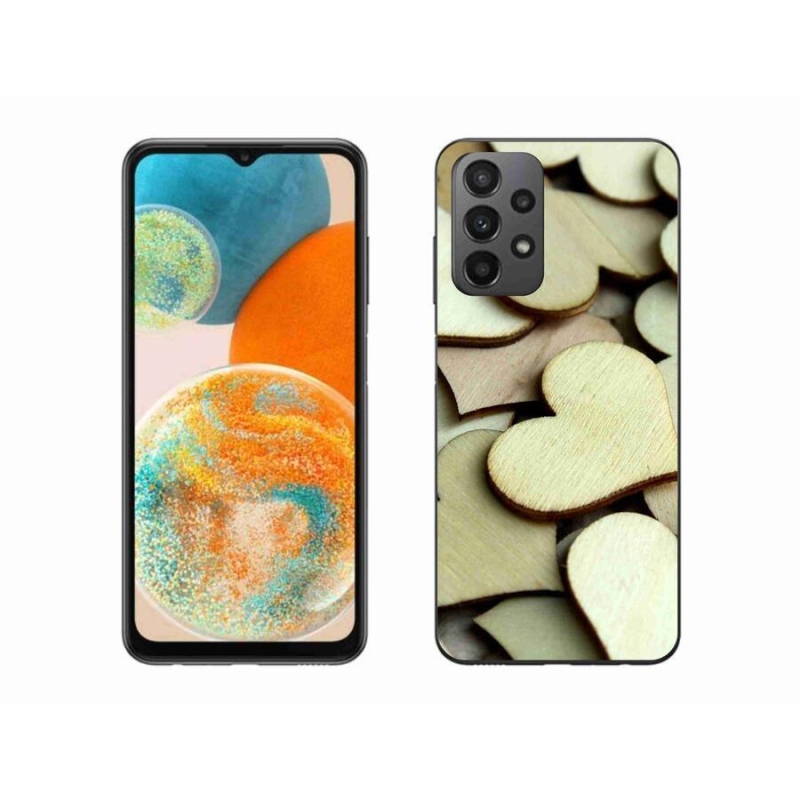 Gél borítás mmCase Samsung Galaxy A23 4G/5G készülékhez - fából készült szívek