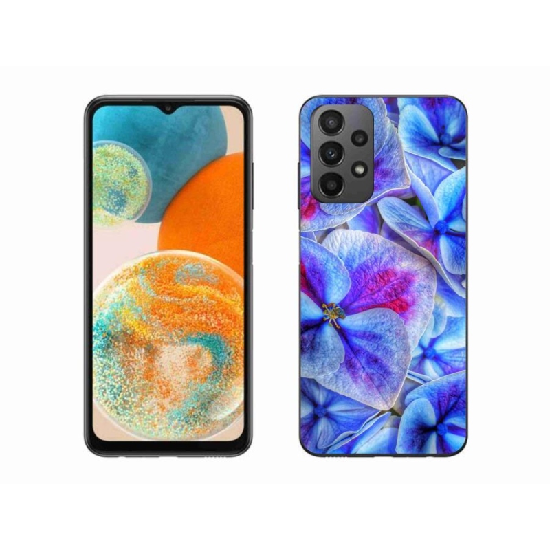 Gél védőhuzat mmCase Samsung Galaxy A23 4G/5G - kék virágok 1