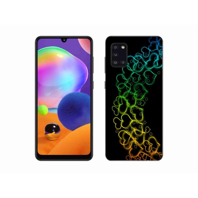 Gél borító mmCase a mobiltelefon Samsung Galaxy A31 - színes szívecskék