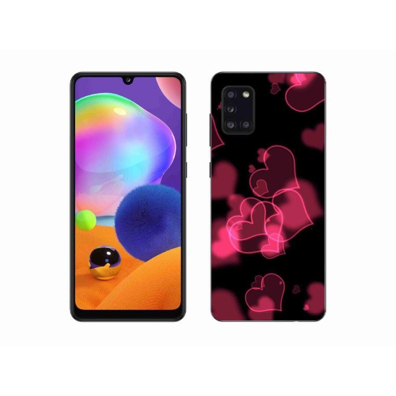 Gél védőhuzat mmCase Samsung Galaxy A31 készülékhez - piros szívek
