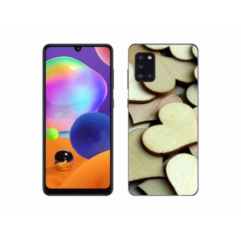 Gél borítás mmCase Samsung Galaxy A31 készülékhez - fából készült szívek