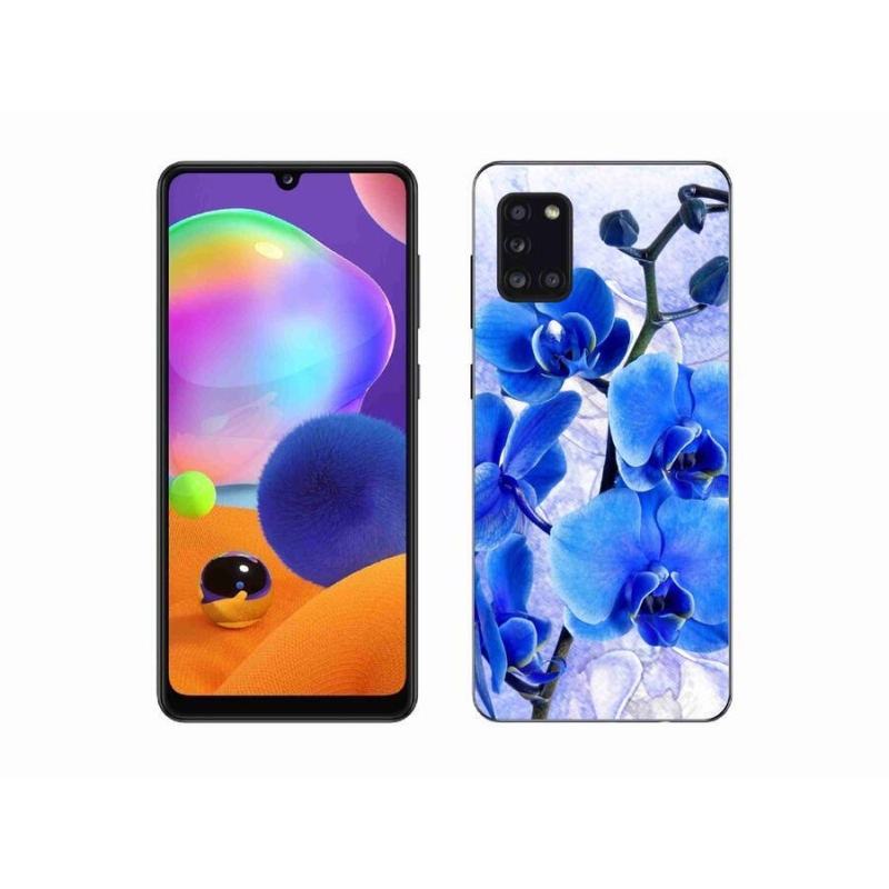 Gél védőhuzat mmCase Samsung Galaxy A31 készülékhez - kék virágok
