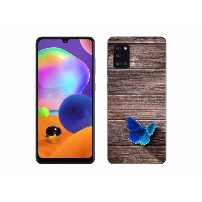 Gél védőhuzat mmCase Samsung Galaxy A31 - kék pillangó 1