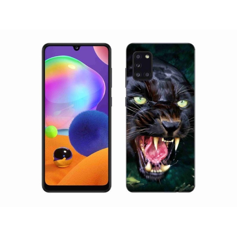 Gél borítás mmCase Samsung Galaxy A31 készülékhez - dühös fekete párduc