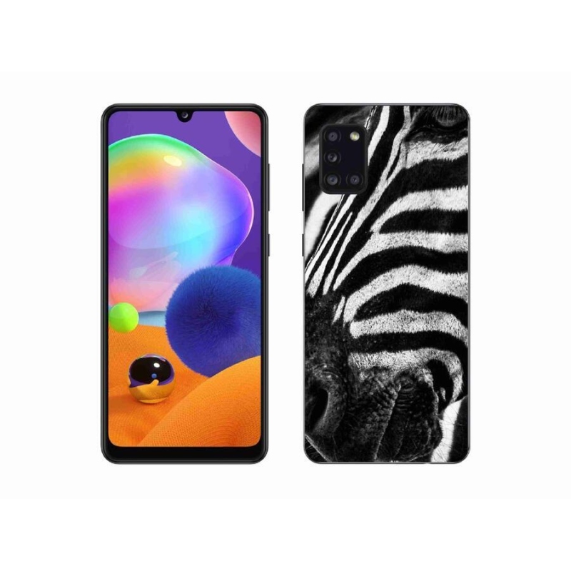 Zselés borítás mmCase Samsung Galaxy A31 készülékhez - zebra