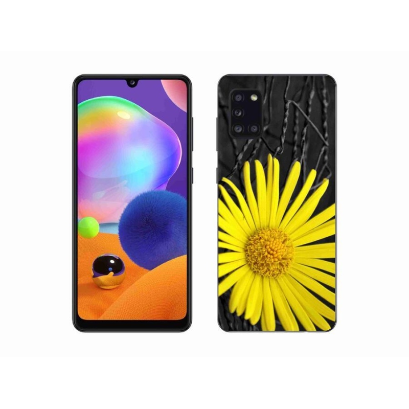 Gél védőhuzat mmCase Samsung Galaxy A31 készülékhez - sárga virág