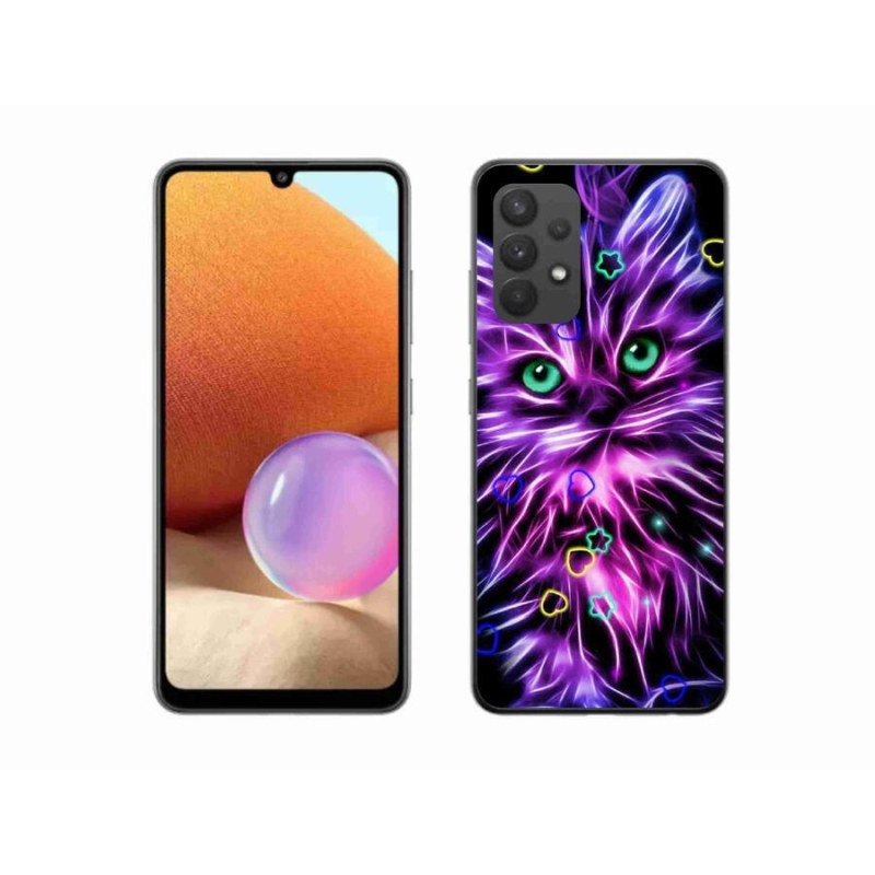 Gél borító mmCase Samsung Galaxy A32 4G - absztrakt macska - Samsung Galaxy A32 4G számára
