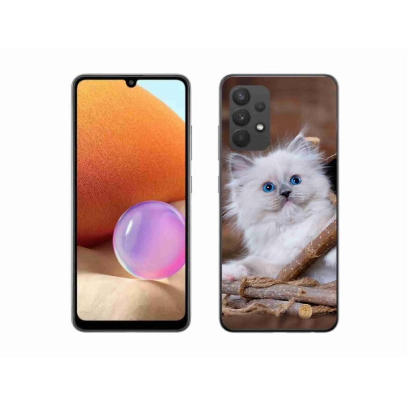 Gél borítás mmCase Samsung Galaxy A32 4G - fehér cica