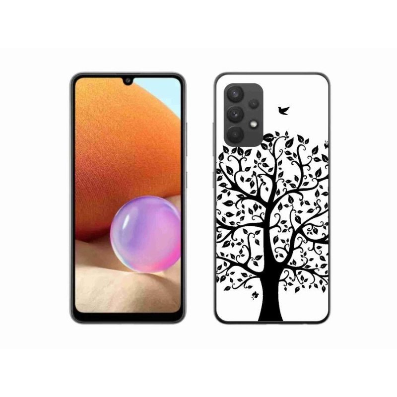 Zselés borítás mmCase Samsung Galaxy A32 4G - fekete-fehér fa