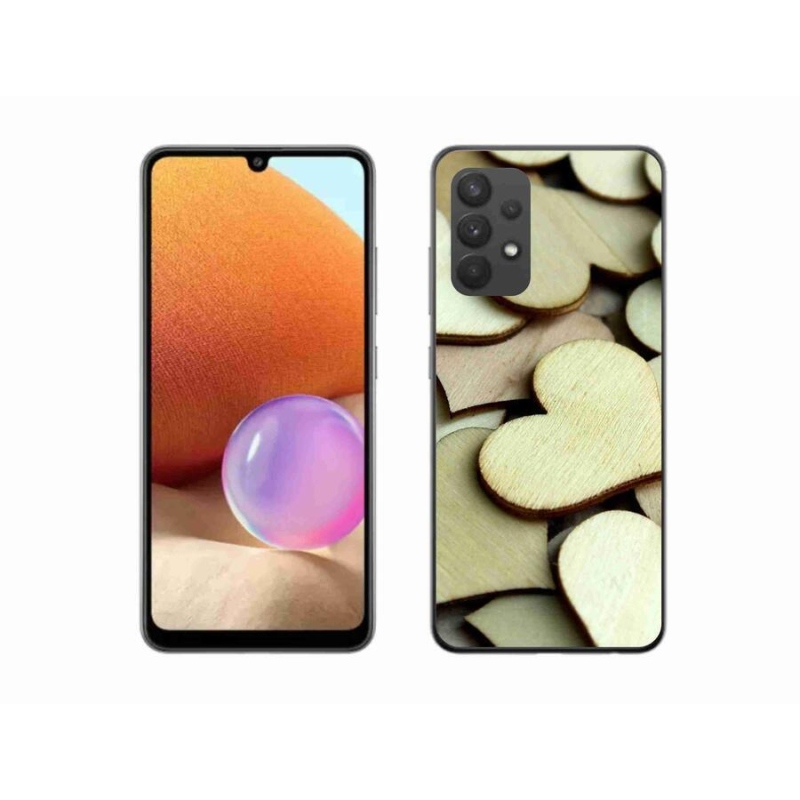 Gél borítás mmCase Samsung Galaxy A32 4G - fából készült szívek