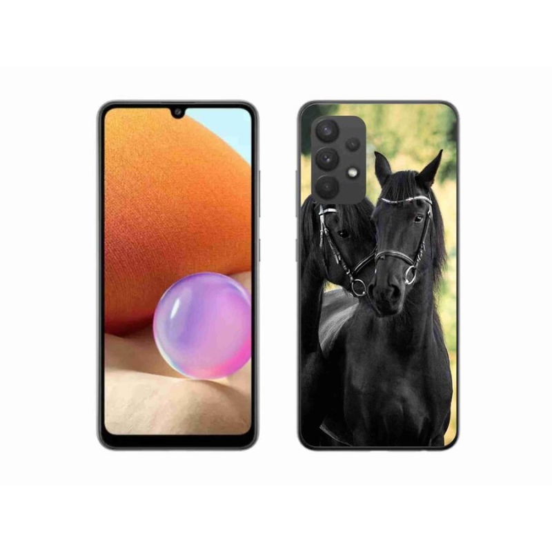 Gél borítás mmCase Samsung Galaxy A32 4G - két fekete ló