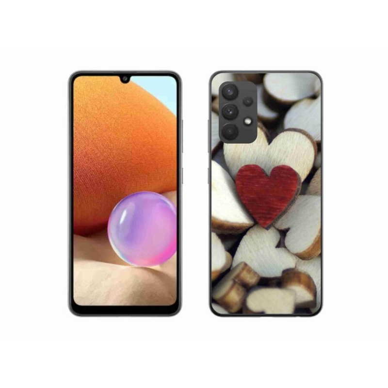 Gél védőhuzat mmCase Samsung Galaxy A32 4G - gravírozott piros szív