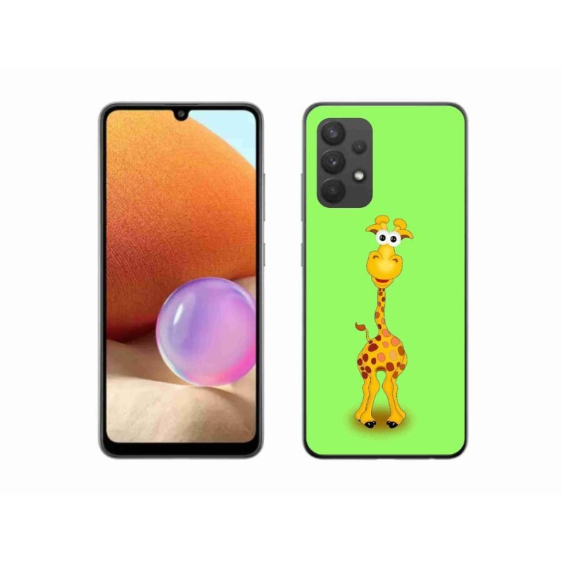 Zselés borítás mmCase Samsung Galaxy A32 4G - rajzfilm zsiráfhoz