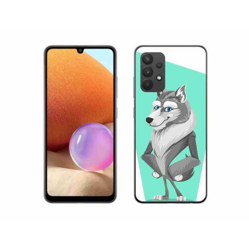 Zselés borítás mmCase Samsung Galaxy A32 4G - rajzfilm farkashoz