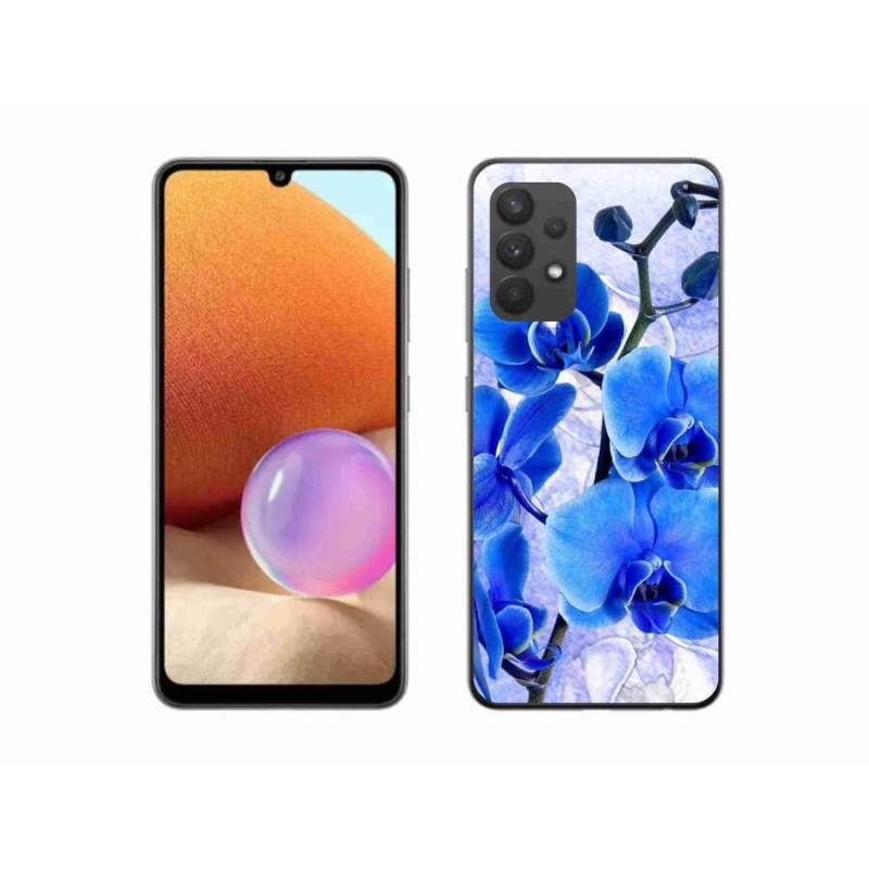 Gél borítás mmCase Samsung Galaxy A32 4G - kék virágok