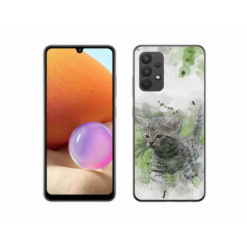 Gél borítás mmCase Samsung Galaxy A32 4G - aranyos cica 1