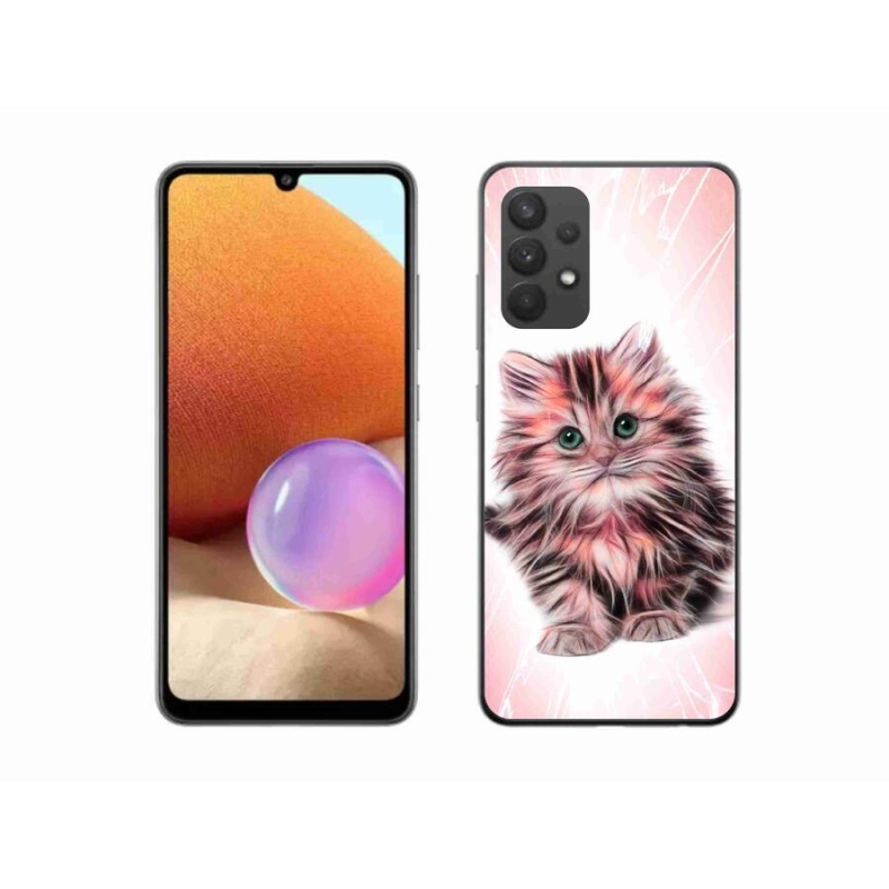 Gél borítás mmCase Samsung Galaxy A32 4G - aranyos cica - Samsung Galaxy A32 4G számára