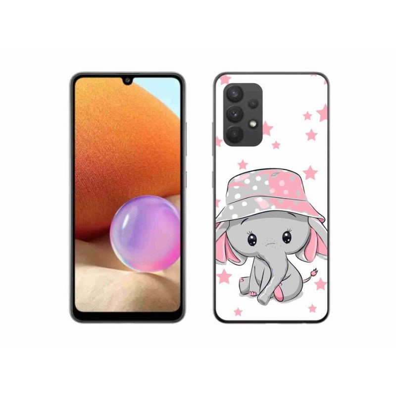 Gél védőhuzat mmCase Samsung Galaxy A32 4G - rózsaszín elefánthoz