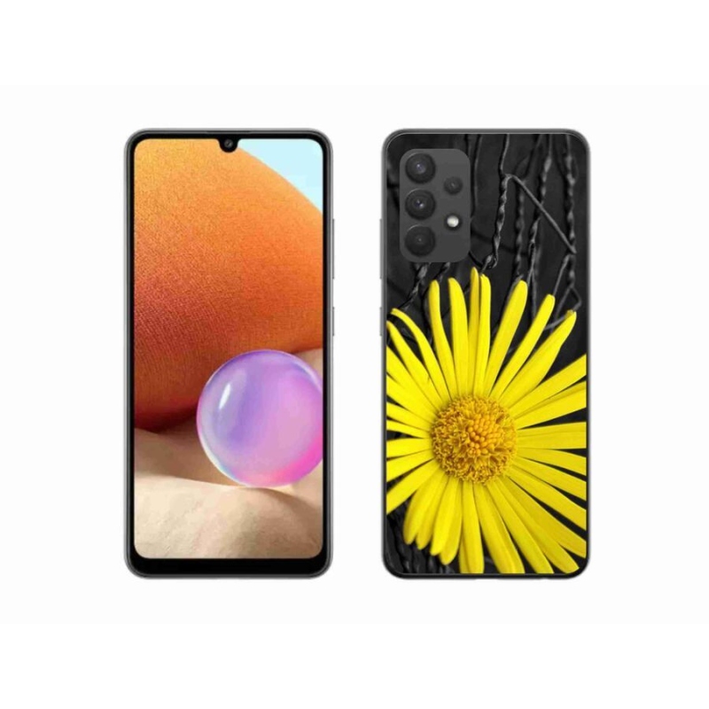 Gél védőhuzat mmCase Samsung Galaxy A32 4G - sárga virág