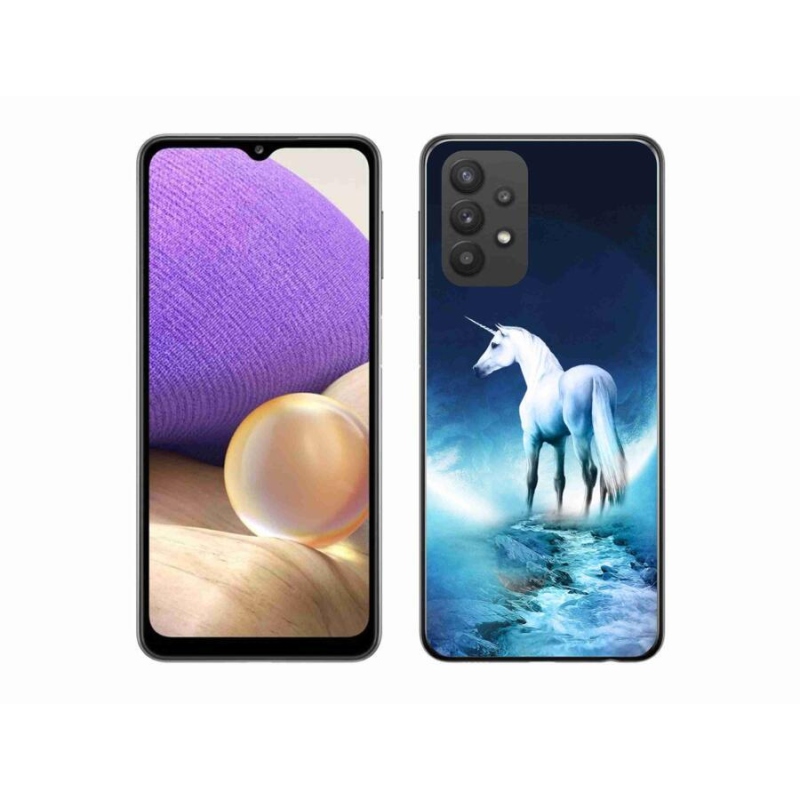 Gél védőhuzat mmCase Samsung Galaxy A32 5G - fehér egyszarvúhoz