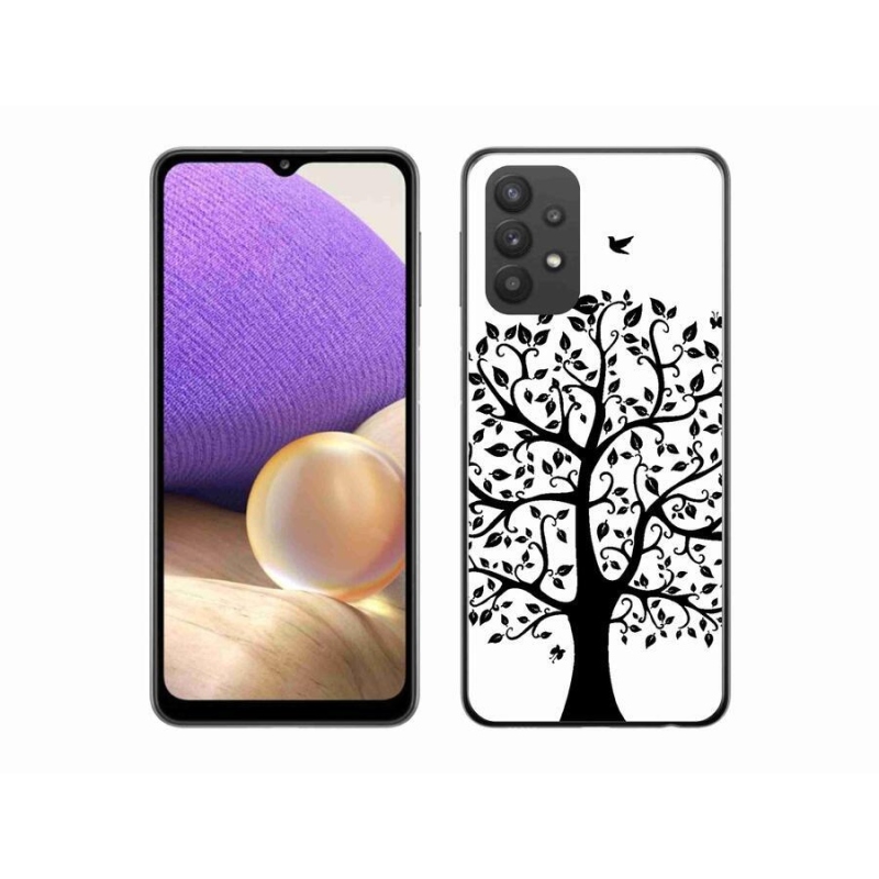 Gél védőhuzat mmCase Samsung Galaxy A32 5G - fekete-fehér fa