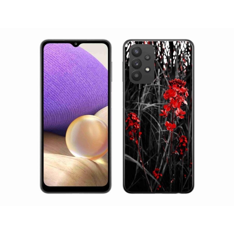 Gél borítás mmCase Samsung Galaxy A32 5G - piros növényhez