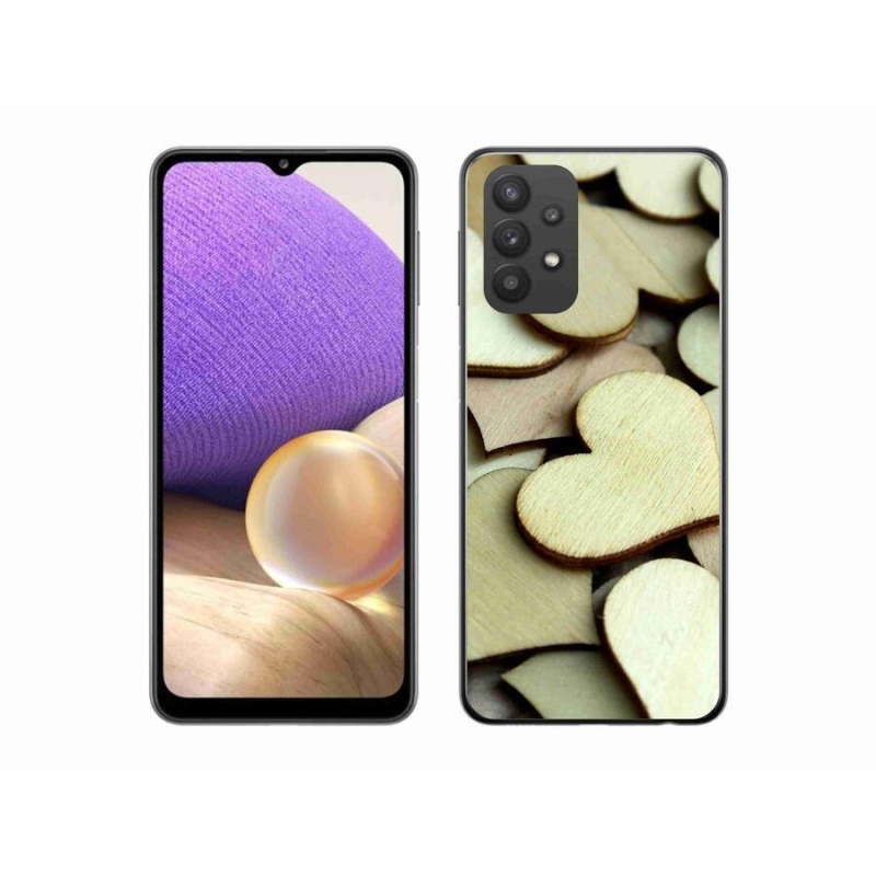 Gél borítás mmCase Samsung Galaxy A32 5G - fából készült szívek