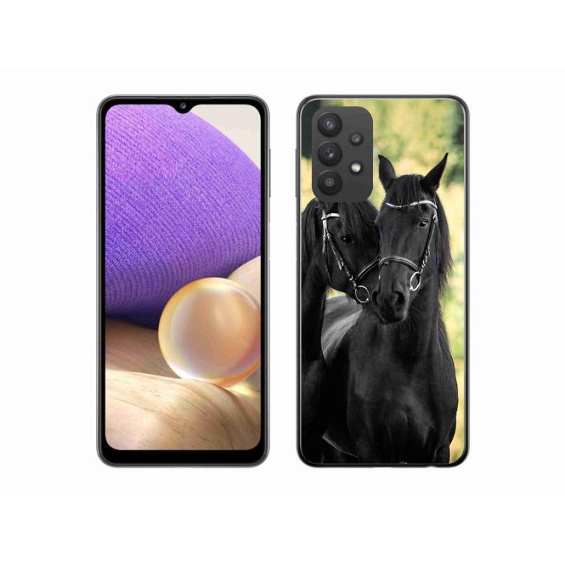 Gél borító mmCase Samsung Galaxy A32 5G - két fekete ló