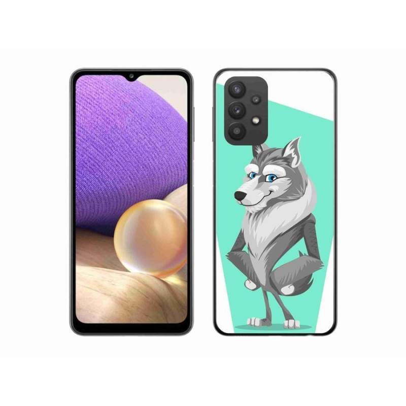 Gél védőhuzat mmCase Samsung Galaxy A32 5G - rajzfilm farkashoz