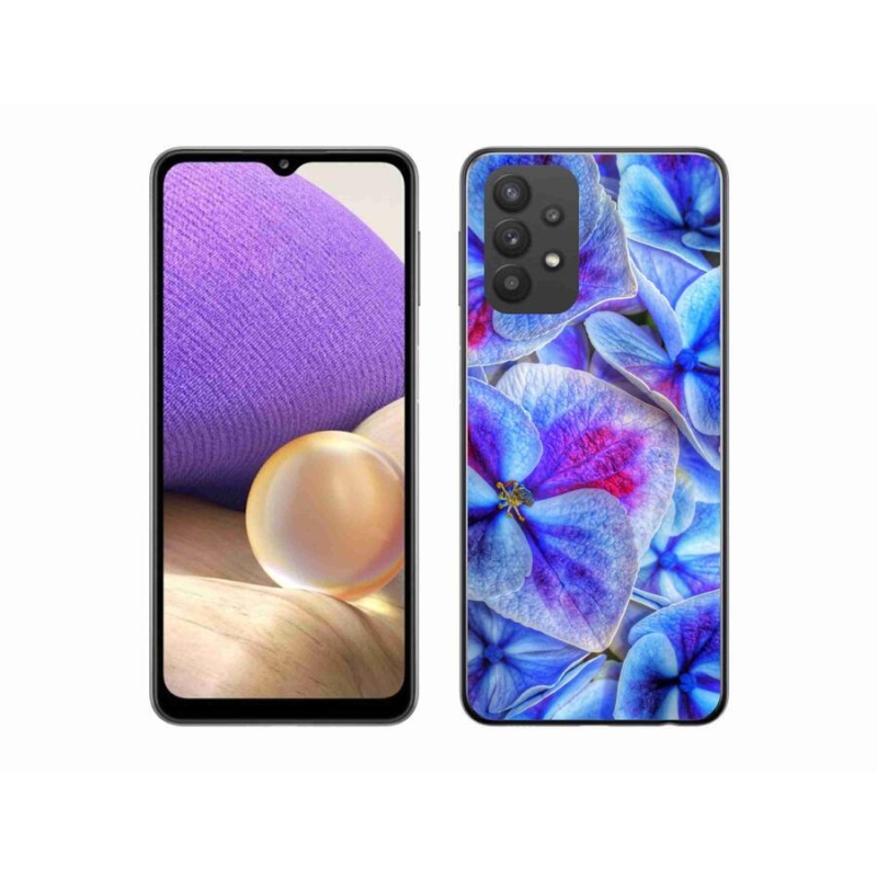 Gél védőhuzat mmCase Samsung Galaxy A32 5G - kék virágok 1