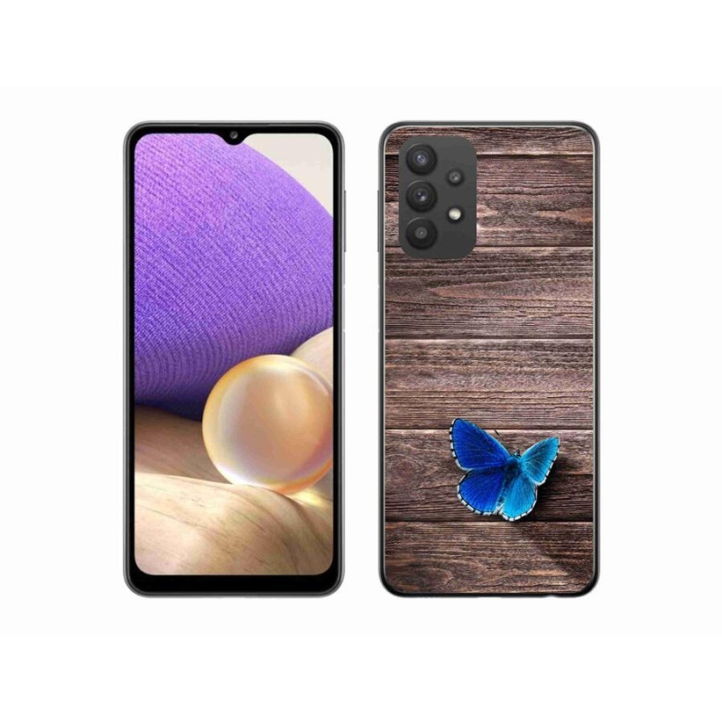 Gél védőhuzat mmCase Samsung Galaxy A32 5G - kék pillangó 1