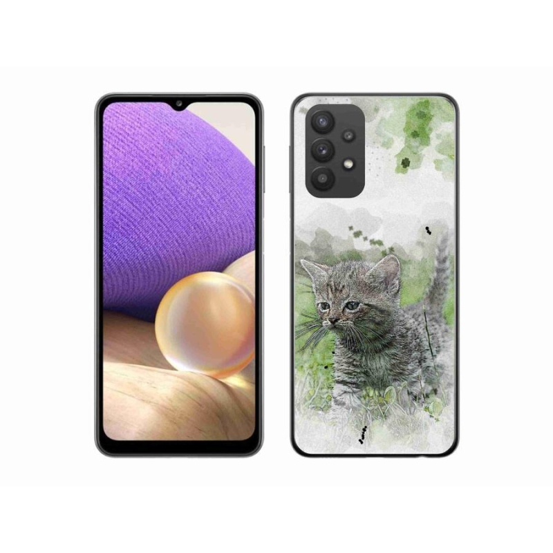 Gél borítás mmCase Samsung Galaxy A32 5G - aranyos cica 1
